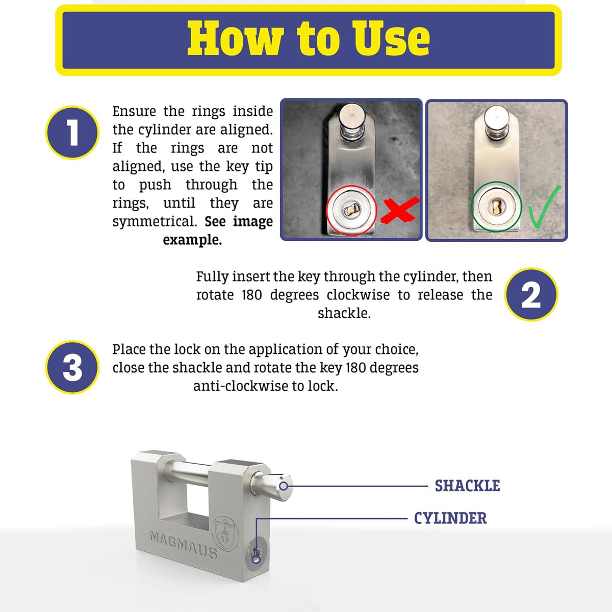 Magmu Lock Key Magmaus RTL80 Lock with 3 Keys – Monteed